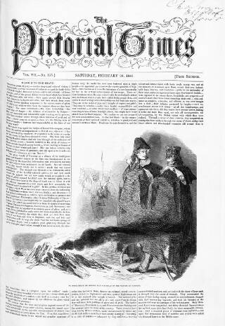 cover page of Pictorial Times published on February 28, 1846