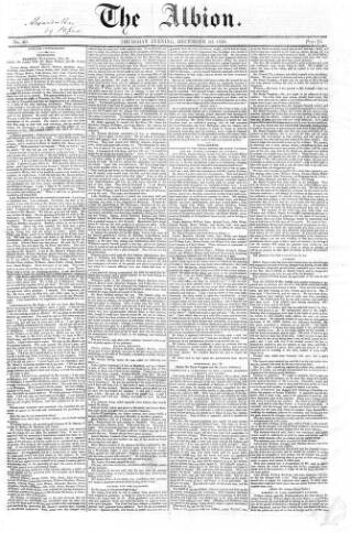 cover page of Albion and the Star published on December 30, 1830