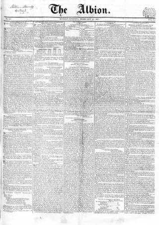 cover page of Albion and the Star published on February 28, 1831