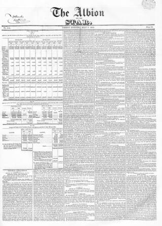 cover page of Albion and the Star published on July 6, 1832