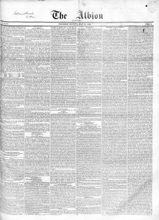 cover page of Albion and the Star published on May 29, 1834