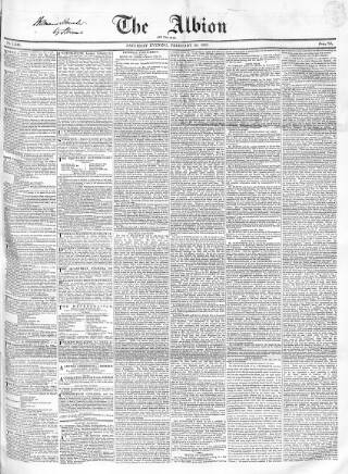 cover page of Albion and the Star published on February 28, 1835