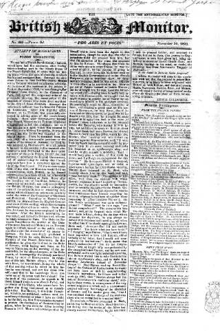 cover page of Anti-Gallican Monitor published on November 30, 1823