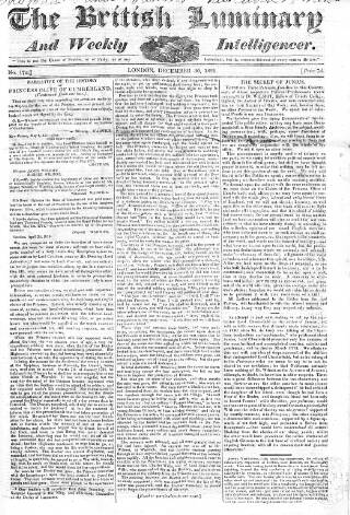 cover page of British Luminary published on December 30, 1821