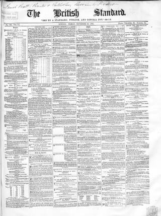 cover page of British Standard published on November 30, 1866