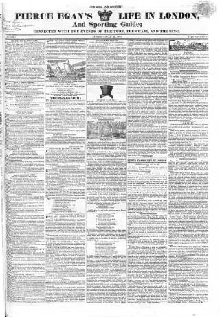 cover page of Pierce Egan's Life in London, and Sporting Guide published on July 22, 1827