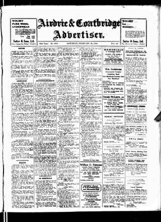cover page of Airdrie & Coatbridge Advertiser published on February 28, 1948