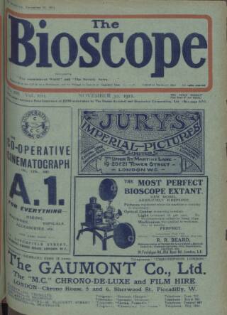 cover page of The Bioscope published on November 30, 1911