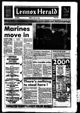 cover page of Lennox Herald published on July 6, 1990