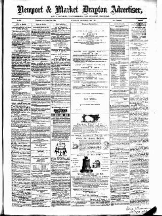 cover page of Newport & Market Drayton Advertiser published on November 15, 1873