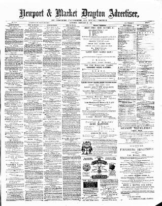 cover page of Newport & Market Drayton Advertiser published on February 28, 1880