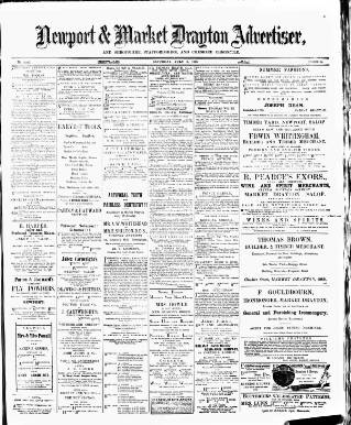 cover page of Newport & Market Drayton Advertiser published on July 6, 1889