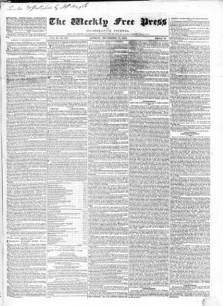 cover page of Trades' Free Press published on September 18, 1830