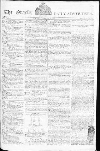cover page of Oracle and the Daily Advertiser published on February 28, 1801