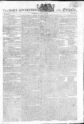 cover page of Oracle and the Daily Advertiser published on May 29, 1802