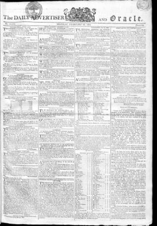 cover page of Oracle and the Daily Advertiser published on February 28, 1803