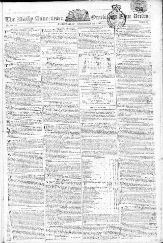 cover page of Oracle and the Daily Advertiser published on December 30, 1807