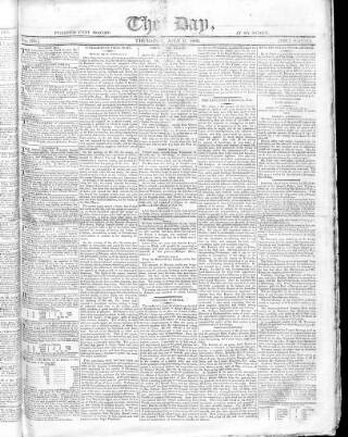 cover page of The Day published on July 6, 1809