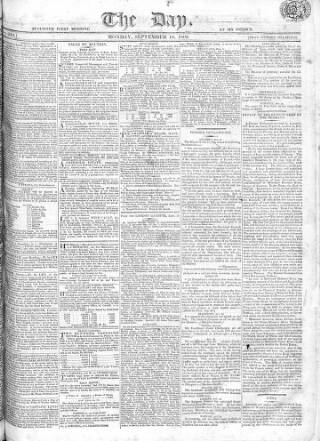 cover page of The Day published on September 18, 1809