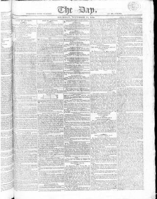 cover page of The Day published on November 23, 1809