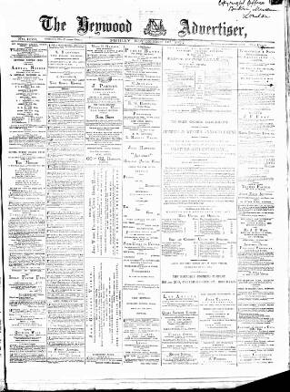 cover page of Heywood Advertiser published on November 30, 1877