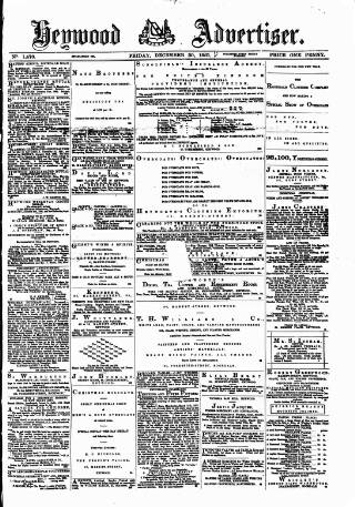 cover page of Heywood Advertiser published on December 30, 1881