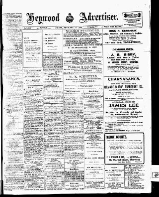 cover page of Heywood Advertiser published on February 28, 1919