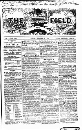 cover page of Field published on December 30, 1854