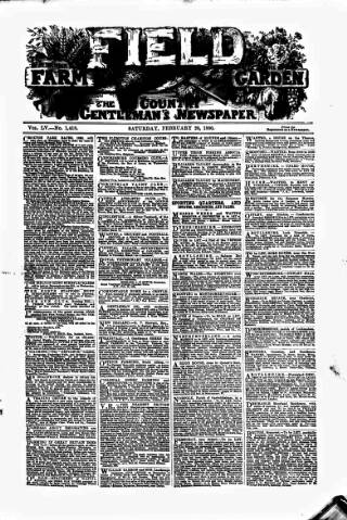 cover page of Field published on February 28, 1880