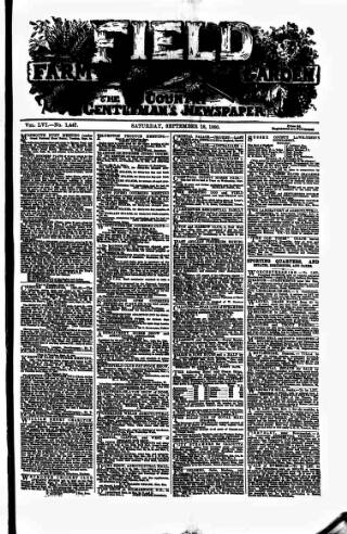 cover page of Field published on September 18, 1880
