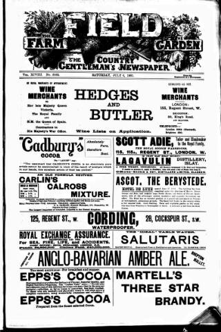 cover page of Field published on July 6, 1901