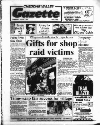cover page of Cheddar Valley Gazette published on July 6, 1995