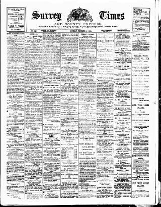 cover page of West Surrey Times published on December 30, 1905