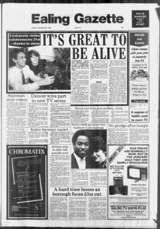 cover page of Middlesex County Times published on December 30, 1983