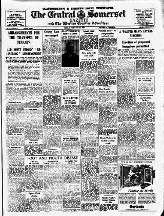 cover page of Central Somerset Gazette published on February 28, 1958