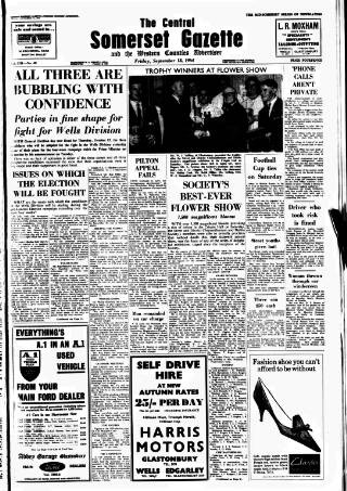 cover page of Central Somerset Gazette published on September 18, 1964