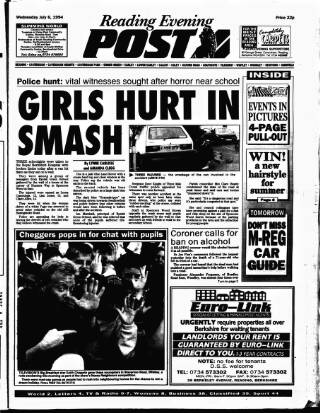 cover page of Reading Evening Post published on July 6, 1994