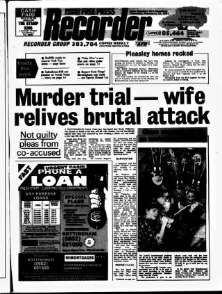 cover page of Mansfield & Sutton Recorder published on February 28, 1991