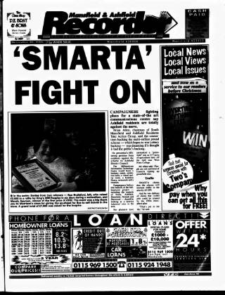 cover page of Mansfield & Sutton Recorder published on November 30, 1995