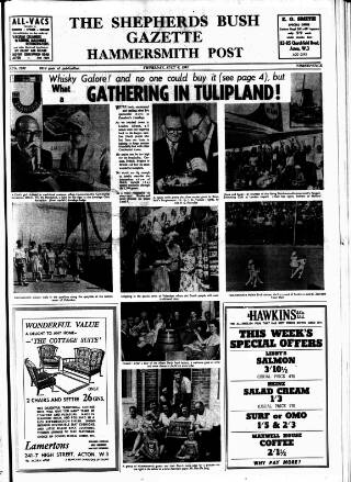cover page of Hammersmith & Shepherds Bush Gazette published on July 6, 1961