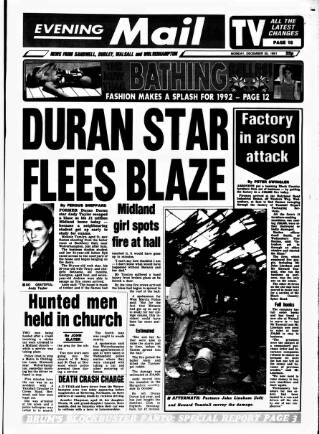 cover page of Sandwell Evening Mail published on December 30, 1991