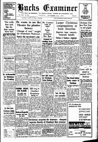 cover page of Buckinghamshire Examiner published on December 30, 1955
