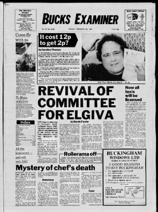 cover page of Buckinghamshire Examiner published on February 28, 1986