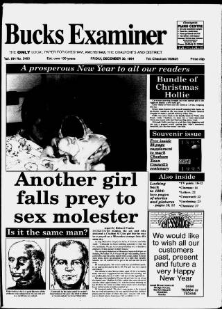 cover page of Buckinghamshire Examiner published on December 30, 1994
