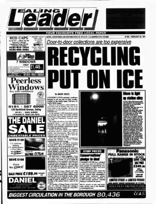cover page of Ealing Leader published on February 28, 1997