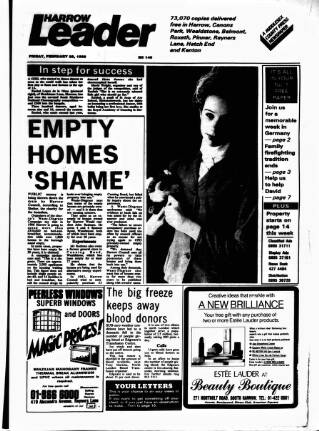 cover page of Harrow Leader published on February 28, 1986