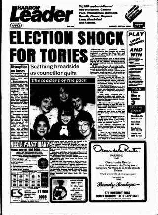 cover page of Harrow Leader published on May 29, 1987