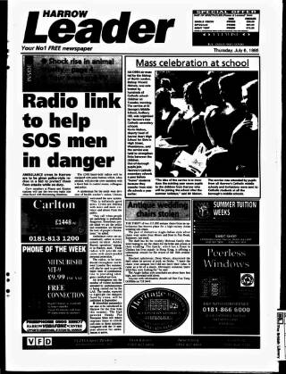 cover page of Harrow Leader published on July 6, 1995