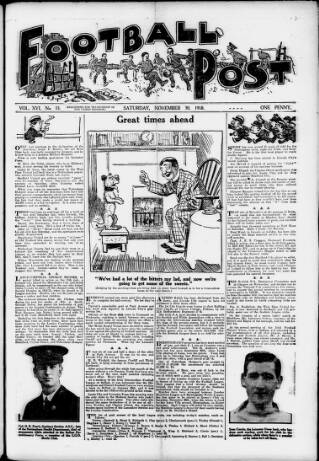 cover page of Football Post (Nottingham) published on November 30, 1918