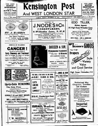 cover page of Kensington Post published on November 15, 1935